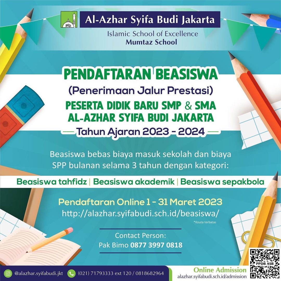 Pengumuman Program Beasiswa Seleksi Tahap 1 | Al-Azhar Syifa Budi Jakarta￼